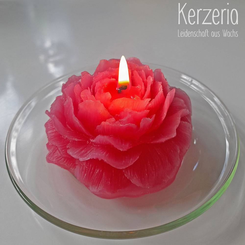 Rosenkerze pink Valentinstag und Hochzeit