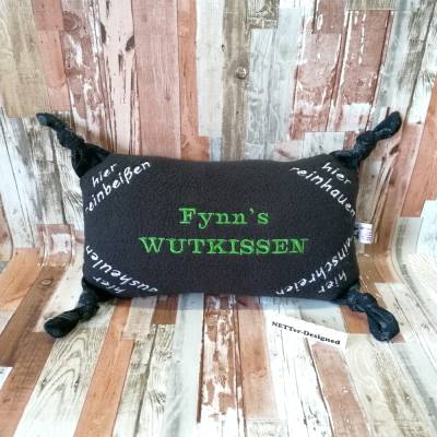 Wutkissen individuell nach Ihren wünschen in 2 Größen, Namenskissen als witziges Geschenk, Blockschrift