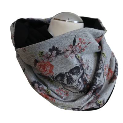 Loop, Loopschal Damen Rosenskull, Skull, 95% Baumwolle, 5% Elasthan