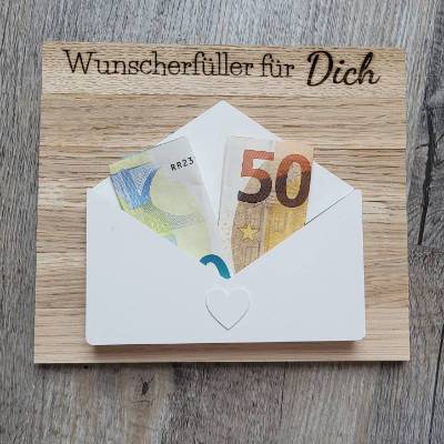 Geldgeschenk | Briefumschlag | Gutschein Verpackung | Gutscheinbox Wunscherfüller für Dich | personalisierbar 
