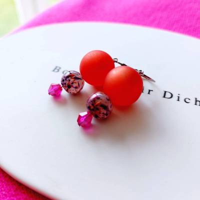 Polaris-Ohrringe "Pinke Orangen"
