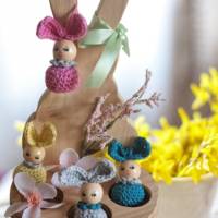 Schlüsselanhänger gehäkelt Handmade Osterhase – Farbwahl möglich