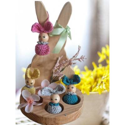 Schlüsselanhänger gehäkelt Handmade Osterhase – Farbwahl möglich