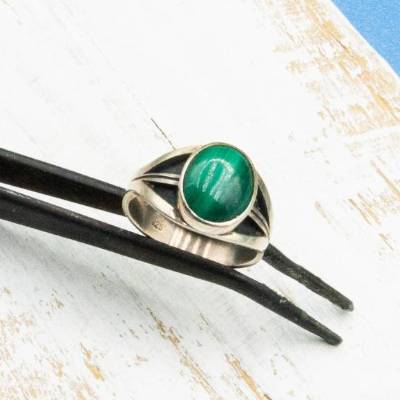 Wunderschöner Ring mit Malachit, Silberring, Geschenkidee Frau, Freundin, Geburtstag