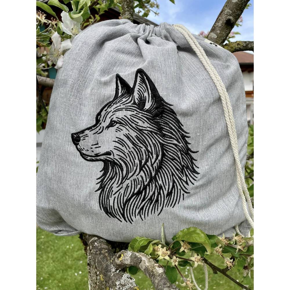 Stickdatei - Wolfskopf Wolf - 2 Größen Bild 1