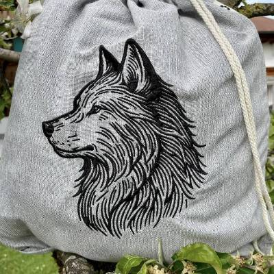 Stickdatei - Wolfskopf Wolf - 2 Größen