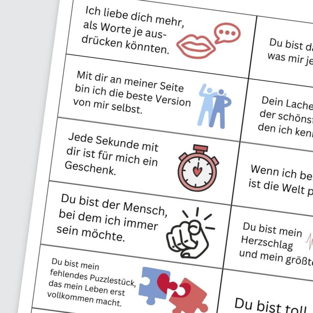 33 Komplimente & Liebesbekundungen als PDF – Freebie zum Basteln & Verschenken Bild 3