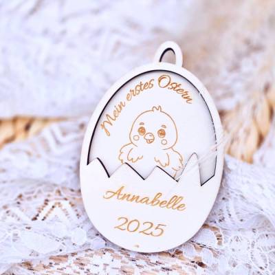 Mein erstes Ostern | Ostern Baby | Anhänger Ostern | Meilensteinkarten | Ostergeschenk Baby | Osterdeko | Osterei Holz |