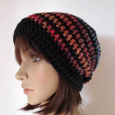 Mütze im auffälligen Spiral-Design, Beanie, Häkelmütze