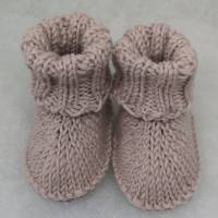 Babyschuhe beige Gr. 16 – Weiche Babybooties aus Merino Schurwolle