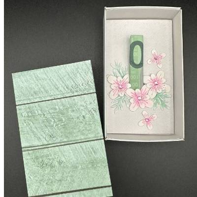 Schöne Geschenkbox in Pastellfarben mit Blumen – Perfekt für Gutscheine & Geldgeschenke