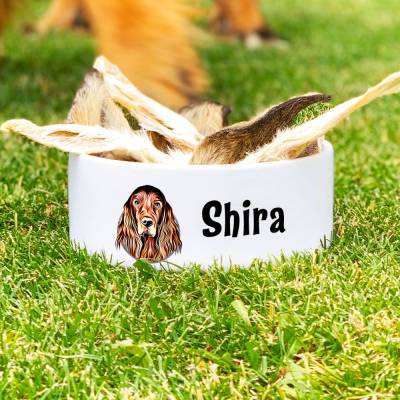 Keramik Futternapf IRISH SETTER, Hundenapf mit Name