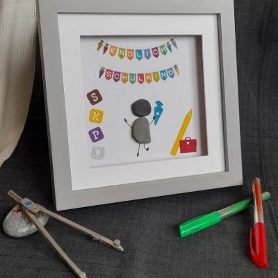 Steinbild zur Einschulung - endlich Schulkind