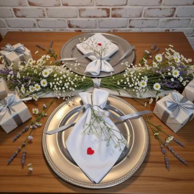 Stoffservietten Hochzeit Geburtstag mit Herz