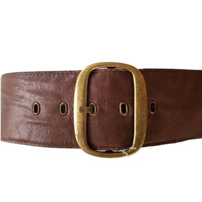 Brauner Vintage Mode-Gürtel 90er Jahre mit Schnalle, Länge 95 cm, Breite 7,5 cm