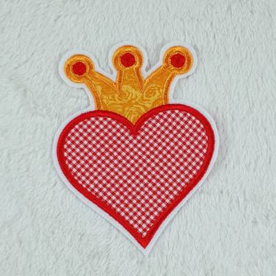 Herz Applikation mit Krone