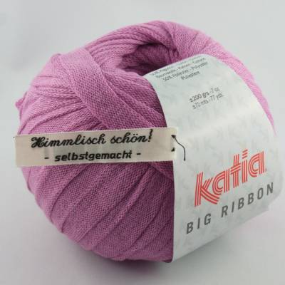 Katia Big Ribbon: flaches einfarbiges Bändchengarn optimal für Taschen und Homedeko in rosa