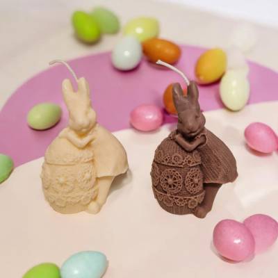 Kaninchen Osterei Kerze Osterkerze