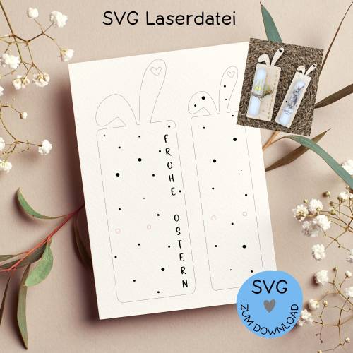 Digitale Datei, SVG-Laserdatei Kerzenbrettchen  "Osterhase", kleines Ostergeschenk