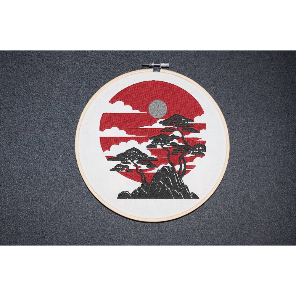 Maschinen Stickdatei - Japan Landschaft 15-16x26cm, 20x17cm (JEF) Bild 7