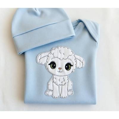 Stickdatei Lamm, Schaf, Schäfchen Doodle Set 937 – Niedliche Oster-Stickmuster von Design-by-Jasmina