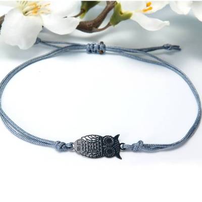 Eule Freundschaftsarmband Armband schwarz Farbwahl 25 Farben