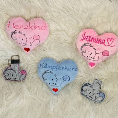 Stickdatei Herzkind, Kämpferherz, Herkämpfer, Herz In the Hoop, Schlüsselanhänger Set 2510 / Sternenkind