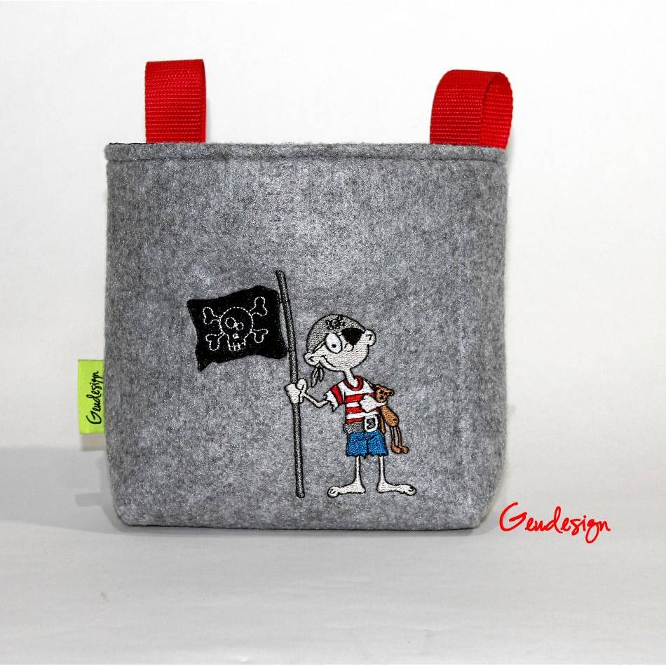 Lenkertasche " Pirat" aus Filz und wasserabweisendem Futter, personalisierbar Bild 1