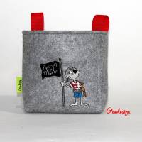 Lenkertasche " Pirat" aus Filz und wasserabweisendem Futter, personalisierbar