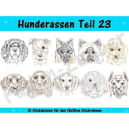 Hunderassen Teil 23 - Stickdatei-Set für den 13x18cm Rahmen