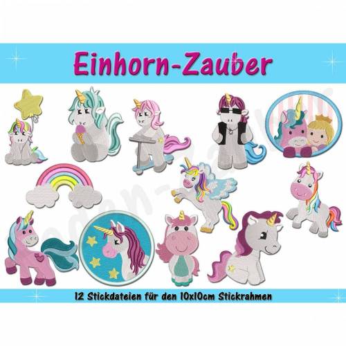 Einhorn-Zauber für den 10x10 Rahmen
