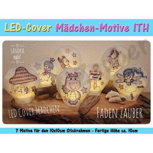 LED Kerzen-Cover Mädchen-Motive 10x10 Rahmen