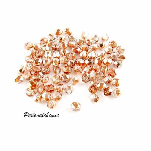 Glasschliffperlen kristall-roségold 4 mm