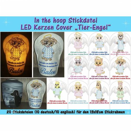 LED Kerzen-Cover Tier-Engel für den 13x18 Rahmen