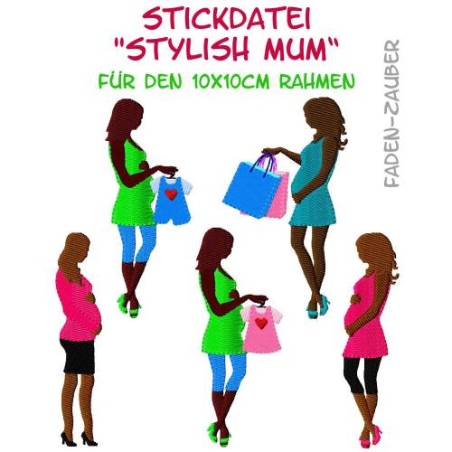 Stylish Mum Mamas Schwanger ab 10x10cm Rahmen