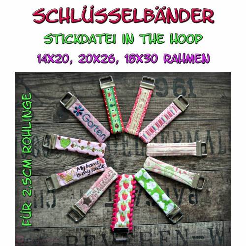Schlüsselanhänger 2,5cm in the hoop ab 14x20Rahmen