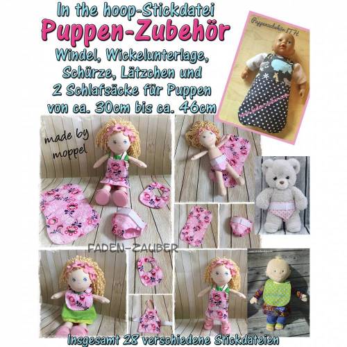 Puppen-Zubehör in the hoop 13x18 bis 20x36 Rahmen