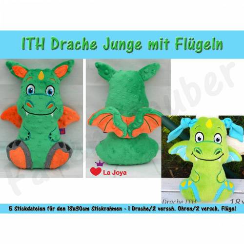 Drache Junge ITH Größe XL für den 18x30cm Rahmen