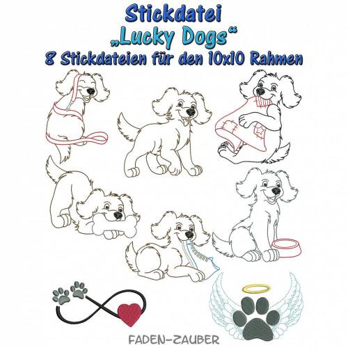 Lucky dogs für den 10x10cm Rahmen