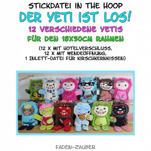 Yetis in the hoop Größe XL 18x30cm