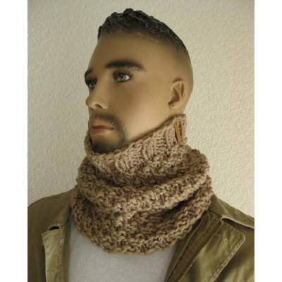 Schlupfschal Schlauchschal für Männer Uni Hellbraun