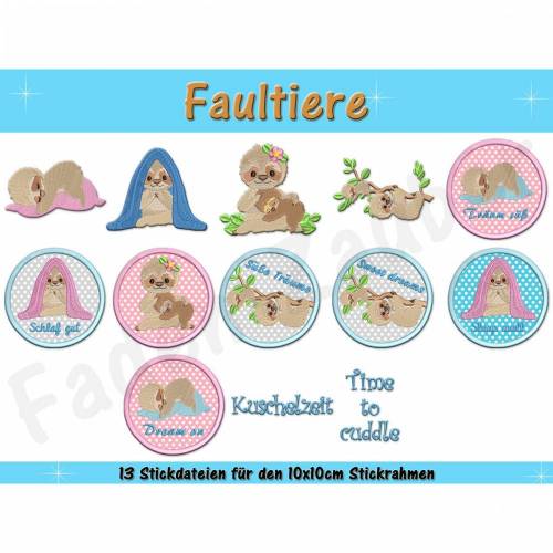 Faultiere - Motive für den 10x10cm Rahmen