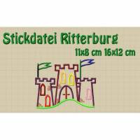 Stickdatei, Ritterburg 11x8 16x12 cm