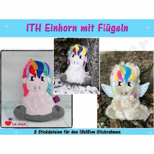 Einhorn in the hoop Größe M 13x18cm Rahmen