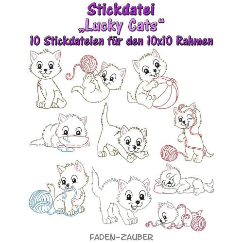 Lucky cats für den 10x10cm Rahmen