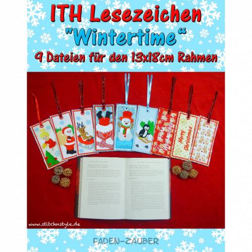 Lesezeichen Wintertime - ITH für den 13x18 Rahmen