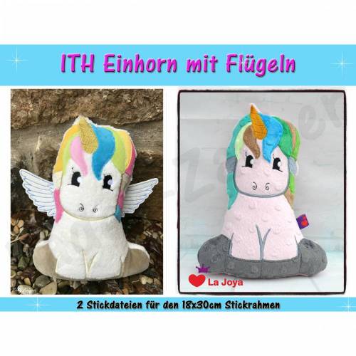 Einhorn in the hoop Größe XL 18x30cm Rahmen