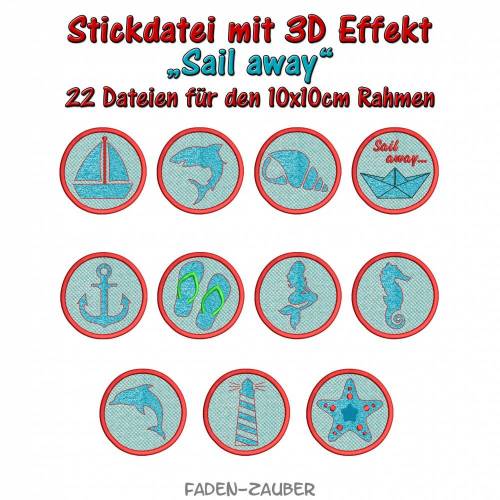 3D Effekt Sail away - für den 10x10cm Rahmen
