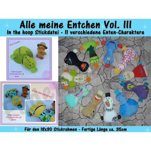 Entchen Set Vol. III in the hoop Größe XL 18x30cm
