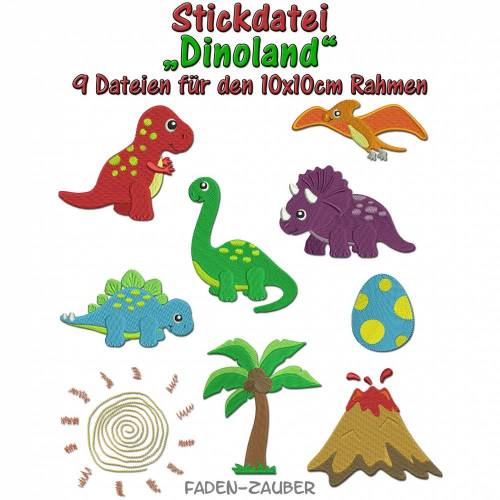 Dinoland - Motive für den 10x10cm Rahmen
